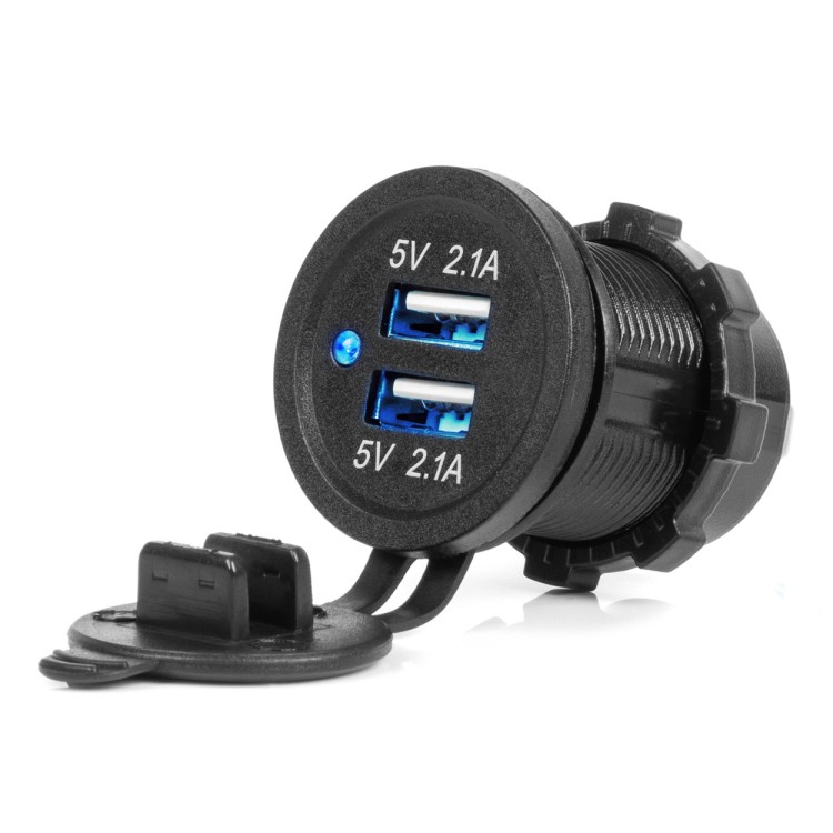 Amio - ΠΡΙΖΑ ΜΕ 2 ΘΥΡΕΣ USB ΚΑΙ ΚΑΠΑΚΙ ΜΑΥΡΗ 12/24V 4.2A ΑΔΙΑΒΡΟΧΗ ΜΕ ΜΠΛΕ LED ΦΩΣ ΕΝΔΕΙΞΗΣ - 1 ΤΕΜ. (04217/AM) Amio - ΠΡΙΖΑ ΜΕ 2 ΘΥΡΕΣ USB ΚΑΙ ΚΑΠΑΚΙ ΜΑΥΡΗ 12/24V 4.2A ΑΔΙΑΒΡΟΧΗ ΜΕ ΜΠΛΕ LED ΦΩΣ ΕΝΔΕΙΞΗΣ - 1 ΤΕΜ. (04217/AM)