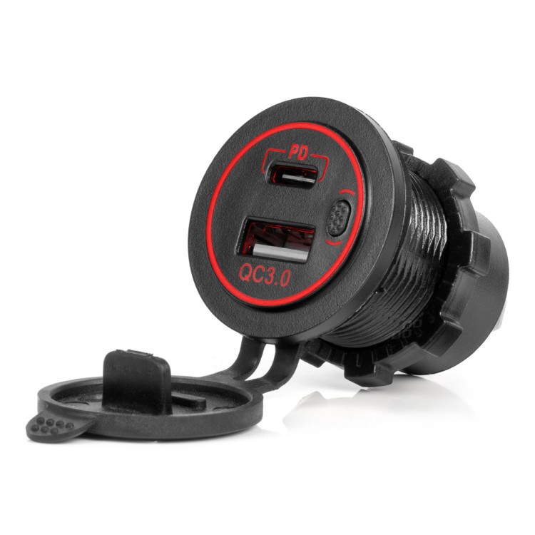 Amio - ΠΡΙΖΑ ΜΕ 2 ΘΥΡΕΣ USB ΚΑΙ ΚΑΠΑΚΙ 12/24V QUICK CHARGE 3.0 ΑΔΙΑΒΡΟΧΗ ΜΕ ΚΟΚΚΙΝΟ LED ΦΩΣ ΜΑΥΡΗ - 1 τεμ. (04221/AM) Amio - ΠΡΙΖΑ ΜΕ 2 ΘΥΡΕΣ USB ΚΑΙ ΚΑΠΑΚΙ 12/24V QUICK CHARGE 3.0 ΑΔΙΑΒΡΟΧΗ ΜΕ ΚΟΚΚΙΝΟ LED ΦΩΣ ΜΑΥΡΗ - 1 τεμ. (04221/AM)
