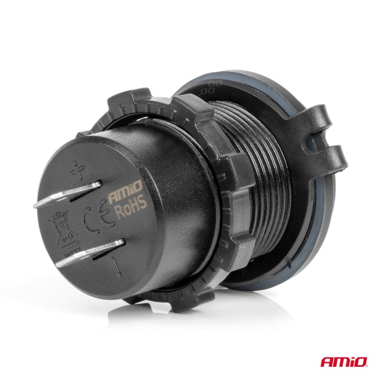 Amio - ΠΡΙΖΑ ΜΕ 2 ΘΥΡΕΣ USB-C ΚΑΙ ΚΑΠΑΚΙ 12/24V ΑΔΙΑΒΡΟΧΗ ΜΕ ΚΟΚΚΙΝΟ LED ΦΩΣ ΜΑΥΡΗ - 1 τεμ. (04223/AM) Amio - ΠΡΙΖΑ ΜΕ 2 ΘΥΡΕΣ USB-C ΚΑΙ ΚΑΠΑΚΙ 12/24V ΑΔΙΑΒΡΟΧΗ ΜΕ ΚΟΚΚΙΝΟ LED ΦΩΣ ΜΑΥΡΗ - 1 τεμ. (04223/AM)