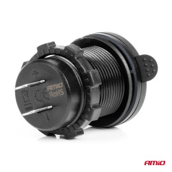 Amio - ΠΡΙΖΑ ΜΕ 3 ΘΥΡΕΣ(USB+2xUSB-C) ΜΕ ΔΙΑΚΟΠΤΗ ΚΑΙ ΚΑΠΑΚΙ 12/24V QUICK CHARGE 3.0 ΑΔΙΑΒΡΟΧΗ ΜΑΥΡΗ - 1 Τεμ. (04227/AM) Amio - ΠΡΙΖΑ ΜΕ 3 ΘΥΡΕΣ(USB+2xUSB-C) ΜΕ ΔΙΑΚΟΠΤΗ ΚΑΙ ΚΑΠΑΚΙ 12/24V QUICK CHARGE 3.0 ΑΔΙΑΒΡΟΧΗ ΜΑΥΡΗ - 1 Τεμ. (04227/AM)