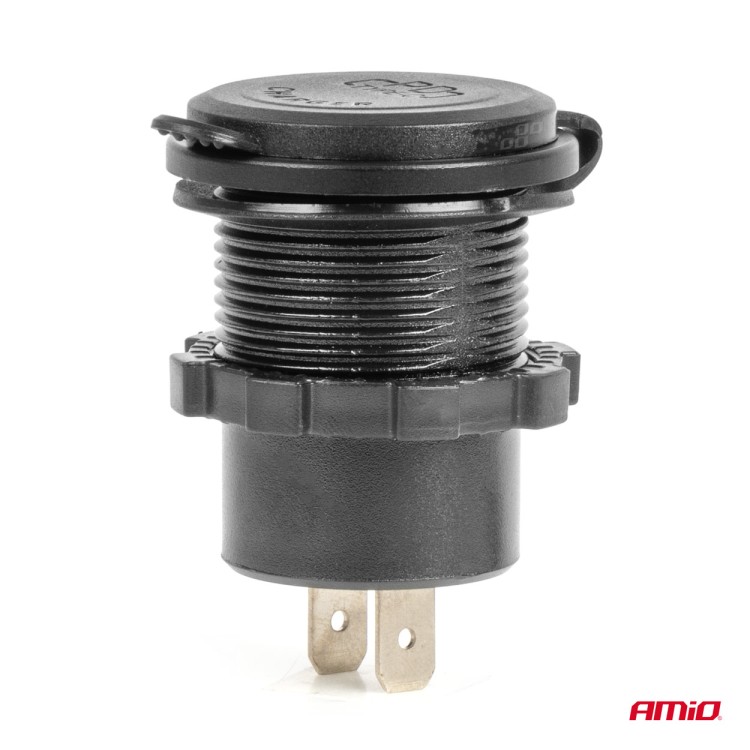 Amio - ΠΡΙΖΑ ΜΕ 3 ΘΥΡΕΣ(USB+2xUSB-C) ΜΕ ΔΙΑΚΟΠΤΗ ΚΑΙ ΚΑΠΑΚΙ 12/24V QUICK CHARGE 3.0 ΑΔΙΑΒΡΟΧΗ ΜΑΥΡΗ - 1 Τεμ. (04227/AM) Amio - ΠΡΙΖΑ ΜΕ 3 ΘΥΡΕΣ(USB+2xUSB-C) ΜΕ ΔΙΑΚΟΠΤΗ ΚΑΙ ΚΑΠΑΚΙ 12/24V QUICK CHARGE 3.0 ΑΔΙΑΒΡΟΧΗ ΜΑΥΡΗ - 1 Τεμ. (04227/AM)