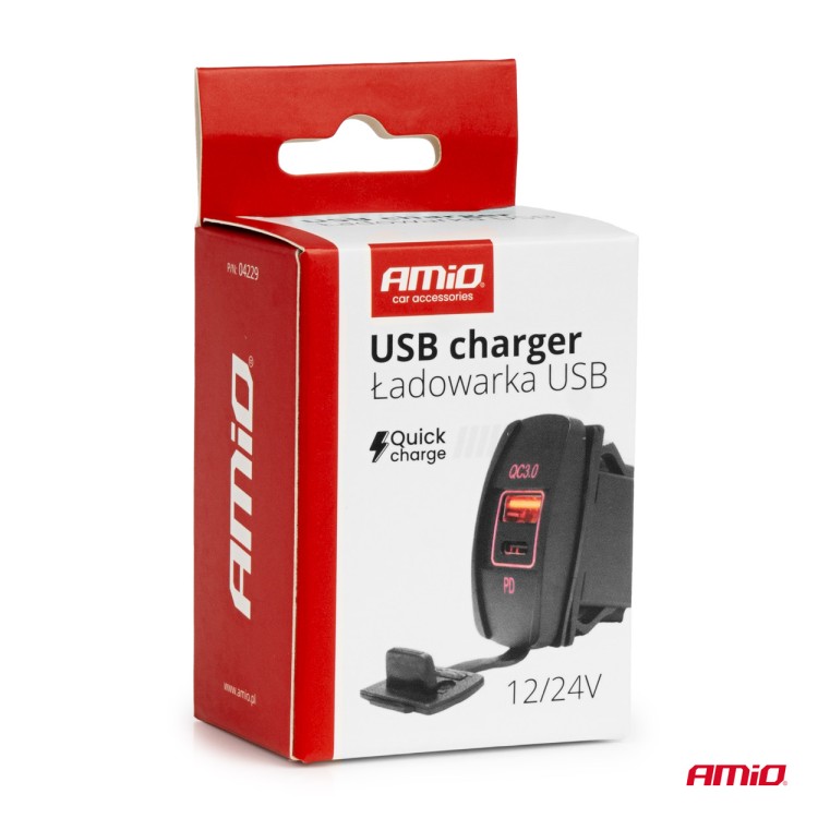 Amio - ΠΡΙΖΑ ΜΕ 2 ΘΥΡΕΣ-USB & USB-C ΚΑΙ ΚΑΠΑΚΙ 12/24V QUICK CHARGE 3.0 ΑΔΙΑΒΡΟΧΗ ΜΑΚΡΟΣΤΕΝΟ ΣΧΗΜΑ ΜΑΥΡΗ - 1 Τεμ. (04229/AM) Amio - ΠΡΙΖΑ ΜΕ 2 ΘΥΡΕΣ-USB & USB-C ΚΑΙ ΚΑΠΑΚΙ 12/24V QUICK CHARGE 3.0 ΑΔΙΑΒΡΟΧΗ ΜΑΚΡΟΣΤΕΝΟ ΣΧΗΜΑ ΜΑΥΡΗ - 1 Τεμ. (04229/AM)