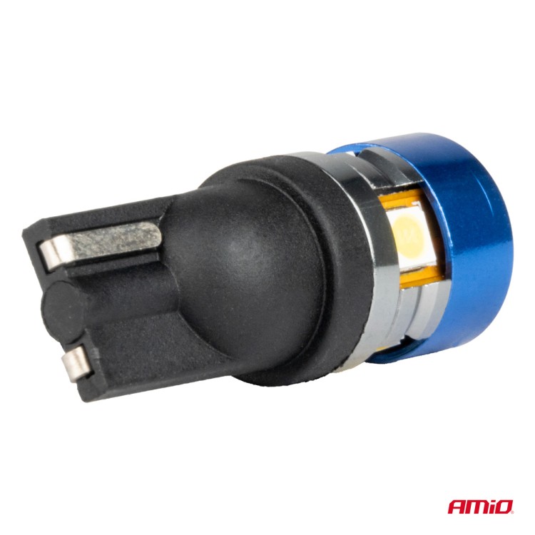 Amio - Λάμπες LED T10 W5W τάση λειτουργίας 12/24V με 5xSMD 3030 Can-bus λευκό φως 5.500K (σε χρώμα μπλε-μαύρο) για Επιβατικά Αυτοκίνητα και Φορτηγά - 2 τεμ. (04240/AM) Amio - Λάμπες LED T10 W5W τάση λειτουργίας 12/24V με 5xSMD 3030 Can-bus λευκό φως 5.500K (σε χρώμα μπλε-μαύρο) για Επιβατικά Αυτοκίνητα και Φορτηγά - 2 τεμ. (04240/AM)