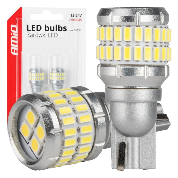 Amio - Λάμπα LED CANBUS T15 (W16W) 48SMD 3014 + 4SMD 3030 Λευκή 6000K 12V/24V για Φώτα Όπισθεν & Βοηθητικό Φωτισμό - 2τεμ. (04261/AM) Amio - Λάμπα LED CANBUS T15 (W16W) 48SMD 3014 + 4SMD 3030 Λευκή 6000K 12V/24V για Φώτα Όπισθεν & Βοηθητικό Φωτισμό - 2τεμ. (04261/AM)