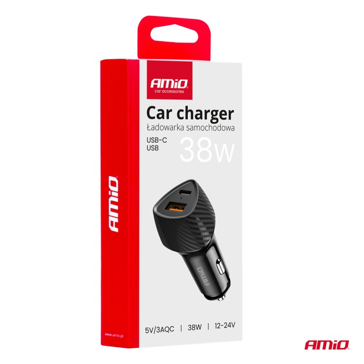 Amio - ΦΟΡΤΙΣΤΗΣ ΑΝΑΠΤΗΡΑ ΜΕ 2 ΘΥΡΕΣ USB-A QUICK CHARGE+USB-C 38W ΜΑΥΡΟ - 1 Τεμ. (04283/AM) Amio - ΦΟΡΤΙΣΤΗΣ ΑΝΑΠΤΗΡΑ ΜΕ 2 ΘΥΡΕΣ USB-A QUICK CHARGE+USB-C 38W ΜΑΥΡΟ - 1 Τεμ. (04283/AM)
