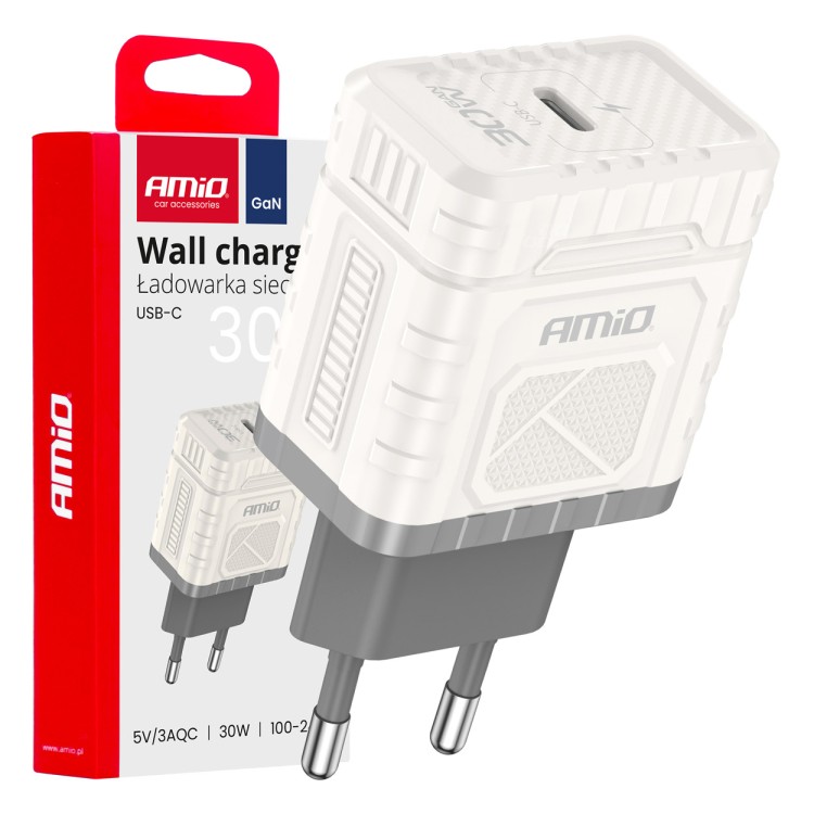 Amio - ΦΟΡΤΙΣΤΗΣ ΜΕ ΟΙΚΙΑΚΗ ΠΡΙΖΑ ΜΕ 1 ΘΥΡΑ USB-C 30W 100-240V ΛΕΥΚΟ - 1 Τεμ. (04285/AM) Amio - ΦΟΡΤΙΣΤΗΣ ΜΕ ΟΙΚΙΑΚΗ ΠΡΙΖΑ ΜΕ 1 ΘΥΡΑ USB-C 30W 100-240V ΛΕΥΚΟ - 1 Τεμ. (04285/AM)