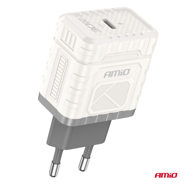 Amio - ΦΟΡΤΙΣΤΗΣ ΜΕ ΟΙΚΙΑΚΗ ΠΡΙΖΑ ΜΕ 1 ΘΥΡΑ USB-C 30W 100-240V ΛΕΥΚΟ - 1 Τεμ. (04285/AM) Amio - ΦΟΡΤΙΣΤΗΣ ΜΕ ΟΙΚΙΑΚΗ ΠΡΙΖΑ ΜΕ 1 ΘΥΡΑ USB-C 30W 100-240V ΛΕΥΚΟ - 1 Τεμ. (04285/AM)