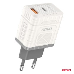 Amio - ΦΟΡΤΙΣΤΗΣ ΜΕ ΟΙΚΙΑΚΗ ΠΡΙΖΑ ΜΕ 2 ΘΥΡΕΣ USB-A+USB-C 30W 100-240V ΛΕΥΚΟ - 1 Τεμ. (04286/AM) Amio - ΦΟΡΤΙΣΤΗΣ ΜΕ ΟΙΚΙΑΚΗ ΠΡΙΖΑ ΜΕ 2 ΘΥΡΕΣ USB-A+USB-C 30W 100-240V ΛΕΥΚΟ - 1 Τεμ. (04286/AM)