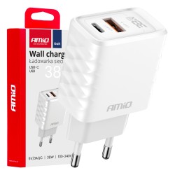 Amio - ΦΟΡΤΙΣΤΗΣ ΜΕ ΟΙΚΙΑΚΗ ΠΡΙΖΑ ΜΕ 2 ΘΥΡΕΣ USB-A+USB-C 38W 100-240V ΛΕΥΚΟ - 1 Τεμ. (04287/AM) Amio - ΦΟΡΤΙΣΤΗΣ ΜΕ ΟΙΚΙΑΚΗ ΠΡΙΖΑ ΜΕ 2 ΘΥΡΕΣ USB-A+USB-C 38W 100-240V ΛΕΥΚΟ - 1 Τεμ. (04287/AM)