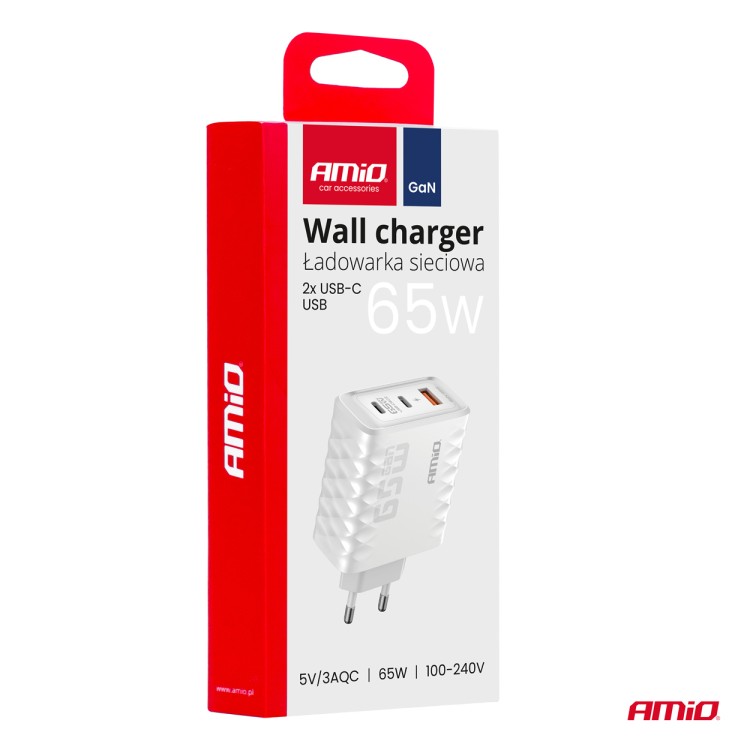 Amio - ΦΟΡΤΙΣΤΗΣ ΜΕ ΟΙΚΙΑΚΗ ΠΡΙΖΑ ΜΕ 3 ΘΥΡΕΣ 2xUSB-C+USB-A 65W 100-240V ΛΕΥΚΟ - 1 Τεμ. (04289/AM) Amio - ΦΟΡΤΙΣΤΗΣ ΜΕ ΟΙΚΙΑΚΗ ΠΡΙΖΑ ΜΕ 3 ΘΥΡΕΣ 2xUSB-C+USB-A 65W 100-240V ΛΕΥΚΟ - 1 Τεμ. (04289/AM)