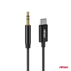 Amio - ΚΑΛΩΔΙΟ ΣΥΝΔΕΣΗΣ ΑΝΤΑΠΤΟΡΑΣ ΑΠΟ USB-C ΣΕ AUX MINI JACK 3.5mm 1m - 1 Τεμ. (04294/AM)