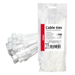 Amio - ΔΕΜΑΤΙΚΑ/ΔΕΤΙΚΑ ΚΑΛΩΔΙΩΝ TIE WRAP (ΤΑΙΡΑΠ) 4.8 x 200mm (ΛΕΥΚΟ) - 100 ΤΕΜ. (04310/AM)