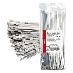 Amio - ΔΕΜΑΤΙΚΑ/ΔΕΤΙΚΑ ΚΑΛΩΔΙΩΝ TIE WRAP (ΤΑΙΡΑΠ) ΜΕΤΑΛΛΙΚΑ 4,6 x 250mm - 100 ΤΕΜ. (04322/AM)
