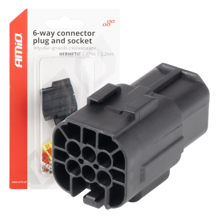 Amio - ΦΙΣΑ ΣΥΝΔΕΣΗΣ ΜΕ ΥΠΟΔΟΧΗ 6 PIN Φ2,2mm ΑΔΙΑΒΡΟΧΗ - 1 τεμ. (04349/AM) Amio - ΦΙΣΑ ΣΥΝΔΕΣΗΣ ΜΕ ΥΠΟΔΟΧΗ 6 PIN Φ2,2mm ΑΔΙΑΒΡΟΧΗ - 1 τεμ. (04349/AM)
