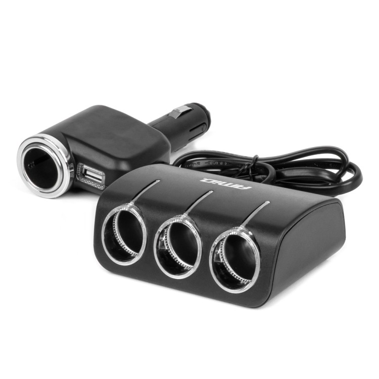 Amio - ΑΝΤΑΠΤΟΡΑΣ ΑΝΑΠΤΗΡΑ 12/24V 120W ΜΑΥΡΟΣ/3 ΘΕΣΕΙΣ/1xUSB-A/ΜΕ ΥΠΟΔΟΧΗ ΑΝΑΠΤΗΡΑ ΑΥΤΟΚΙΝΗΤΟΥ/ΚΑΛΩΔΙΟ 80cm - 1 Τεμ. (04360/AM) Amio - ΑΝΤΑΠΤΟΡΑΣ ΑΝΑΠΤΗΡΑ 12/24V 120W ΜΑΥΡΟΣ/3 ΘΕΣΕΙΣ/1xUSB-A/ΜΕ ΥΠΟΔΟΧΗ ΑΝΑΠΤΗΡΑ ΑΥΤΟΚΙΝΗΤΟΥ/ΚΑΛΩΔΙΟ 80cm - 1 Τεμ. (04360/AM)