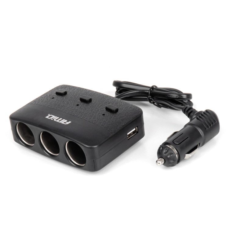 Amio - ΑΝΤΑΠΤΟΡΑΣ ΑΝΑΠΤΗΡΑ 12/24V 100W ΜΑΥΡΟΣ/3 ΘΕΣΕΙΣ/2xUSB-A /ΚΟΥΜΠΙ ON-OFF/ΕΝΔΕΙΞΗ LED/ΚΑΛΩΔΙΟ 70cm - 1 Τεμ. (04363/AM) Amio - ΑΝΤΑΠΤΟΡΑΣ ΑΝΑΠΤΗΡΑ 12/24V 100W ΜΑΥΡΟΣ/3 ΘΕΣΕΙΣ/2xUSB-A /ΚΟΥΜΠΙ ON-OFF/ΕΝΔΕΙΞΗ LED/ΚΑΛΩΔΙΟ 70cm - 1 Τεμ. (04363/AM)