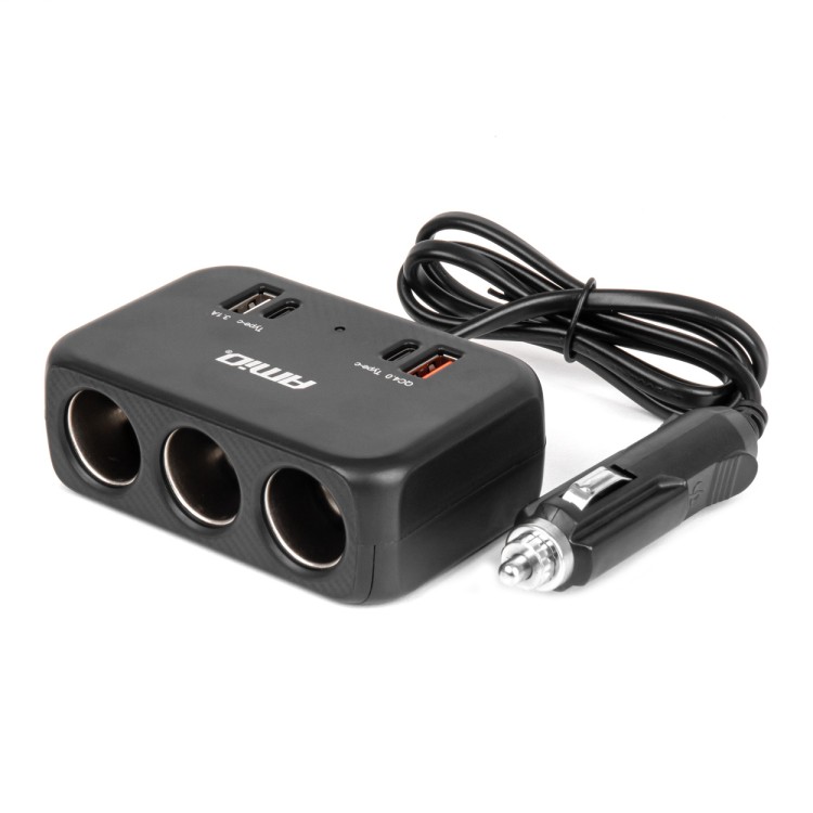Amio - ΑΝΤΑΠΤΟΡΑΣ ΑΝΑΠΤΗΡΑ 12/24V 120W ΜΑΥΡΟΣ/3 ΘΕΣΕΙΣ/1xUSB-A+1xUSB-C QC 4.0 ΤΑΧΕΙΑΣ ΦΟΡΤΙΣΗΣ/ΚΑΛΩΔΙΟ 80cm - 1 Τεμ. (04365/AM) Amio - ΑΝΤΑΠΤΟΡΑΣ ΑΝΑΠΤΗΡΑ 12/24V 120W ΜΑΥΡΟΣ/3 ΘΕΣΕΙΣ/1xUSB-A+1xUSB-C QC 4.0 ΤΑΧΕΙΑΣ ΦΟΡΤΙΣΗΣ/ΚΑΛΩΔΙΟ 80cm - 1 Τεμ. (04365/AM)