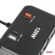 Amio - ΑΝΤΑΠΤΟΡΑΣ ΑΝΑΠΤΗΡΑ 12/24V 120W ΨΗΦΙΑΚΟΣ ΜΑΥΡΟΣ/3 ΘΕΣΕΙΣ/2xUSB-A + 1xUSB-C QC 4.0 ΜΕ ΚΑΛΩΔΙΟ 80cm - 1 Τεμ. (04366/AM)