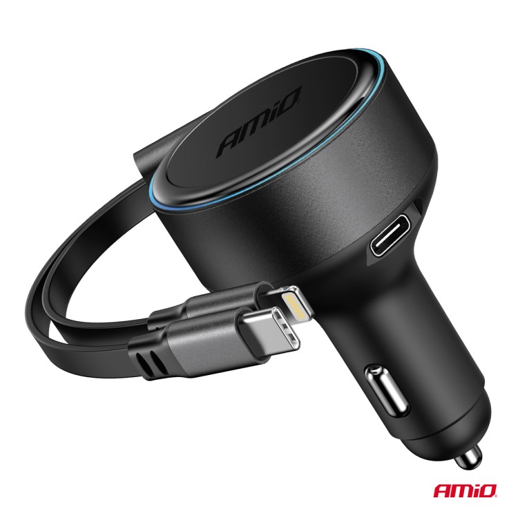 Amio - ΦΟΡΤΙΣΤΗΣ ΑΝΑΠΤΗΡΑ 12/24V ΜΕ 1ΘΥΡΑ USB-C 60W ΤΑΧΕΙΑΣ ΦΟΡΤΙΣΗΣ ΜΕ ΕΝΣΩΜΑΤΩΜΕΝΟ ΚΑΛΩΔΙΟ USB C+APPLE LIGHTING - 1 Τεμ. (04370/AM) Amio - ΦΟΡΤΙΣΤΗΣ ΑΝΑΠΤΗΡΑ 12/24V ΜΕ 1ΘΥΡΑ USB-C 60W ΤΑΧΕΙΑΣ ΦΟΡΤΙΣΗΣ ΜΕ ΕΝΣΩΜΑΤΩΜΕΝΟ ΚΑΛΩΔΙΟ USB C+APPLE LIGHTING - 1 Τεμ. (04370/AM)