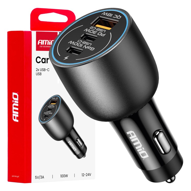 Amio - ΦΟΡΤΙΣΤΗΣ ΑΝΑΠΤΗΡΑ 12/24V ΜΕ 3 ΘΥΡΕΣ 2xUSB-C/1xUSB-A 95W 5V/3A ΤΑΧΕΙΑΣ ΦΟΡΤΙΣΗΣ ΑΛΟΥΜΙΝΙΟ/ΜΑΥΡΟΣ - 1 Τεμ. (04371/AM) Amio - ΦΟΡΤΙΣΤΗΣ ΑΝΑΠΤΗΡΑ 12/24V ΜΕ 3 ΘΥΡΕΣ 2xUSB-C/1xUSB-A 95W 5V/3A ΤΑΧΕΙΑΣ ΦΟΡΤΙΣΗΣ ΑΛΟΥΜΙΝΙΟ/ΜΑΥΡΟΣ - 1 Τεμ. (04371/AM)