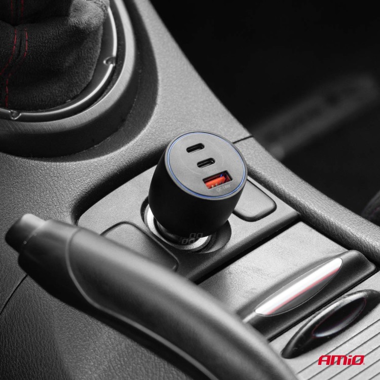 Amio - ΦΟΡΤΙΣΤΗΣ ΑΝΑΠΤΗΡΑ 12/24V ΜΕ 3 ΘΥΡΕΣ 2xUSB-C/1xUSB-A 95W 5V/3A ΤΑΧΕΙΑΣ ΦΟΡΤΙΣΗΣ ΑΛΟΥΜΙΝΙΟ/ΜΑΥΡΟΣ - 1 Τεμ. (04371/AM) Amio - ΦΟΡΤΙΣΤΗΣ ΑΝΑΠΤΗΡΑ 12/24V ΜΕ 3 ΘΥΡΕΣ 2xUSB-C/1xUSB-A 95W 5V/3A ΤΑΧΕΙΑΣ ΦΟΡΤΙΣΗΣ ΑΛΟΥΜΙΝΙΟ/ΜΑΥΡΟΣ - 1 Τεμ. (04371/AM)