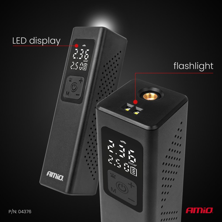 Amio - ΚΟΜΠΡΕΣΕΡ ΑΕΡΑ 12V 10BAR 150PSI 20L/MIN 100W ΜΕ ΨΗΦΙΑΚΗ ΟΘΟΝΗ & ΦΑΚΟ LED 1ΤΕΜ. (04376/AM) Amio - ΚΟΜΠΡΕΣΕΡ ΑΕΡΑ 12V 10BAR 150PSI 20L/MIN 100W ΜΕ ΨΗΦΙΑΚΗ ΟΘΟΝΗ & ΦΑΚΟ LED 1ΤΕΜ. (04376/AM)