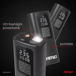 Amio - ΚΟΜΠΡΕΣΕΡ ΑΕΡΑ ΜΕ USB-C 10BAR 150PSI 20L/MIN 40W ΜΕ ΨΗΦΙΑΚΗ ΟΘΟΝΗ & ΦΑΚΟ LED 1ΤΕΜ. (04377/AM)