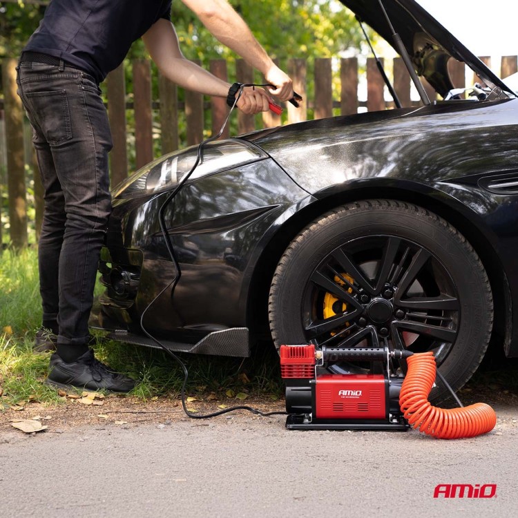 Amio – Κομπρεσέρ Αέρα Αυτοκινήτου Heavy Duty ACOMP-24 12V 600W 160l/min έως 10bar με Βαλίτσα & Ακροφύσια για Γρήγορο Φούσκωμα – 1 Τεμ. (04398/AM) Amio – Κομπρεσέρ Αέρα Αυτοκινήτου Heavy Duty ACOMP-24 12V 600W 160l/min έως 10bar με Βαλίτσα & Ακροφύσια για Γρήγορο Φούσκωμα – 1 Τεμ. (04398/AM)