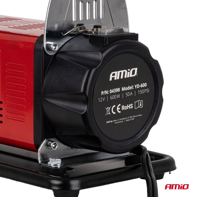 Amio – Κομπρεσέρ Αέρα Αυτοκινήτου Heavy Duty ACOMP-24 12V 600W 160l/min έως 10bar με Βαλίτσα & Ακροφύσια για Γρήγορο Φούσκωμα – 1 Τεμ. (04398/AM) Amio – Κομπρεσέρ Αέρα Αυτοκινήτου Heavy Duty ACOMP-24 12V 600W 160l/min έως 10bar με Βαλίτσα & Ακροφύσια για Γρήγορο Φούσκωμα – 1 Τεμ. (04398/AM)