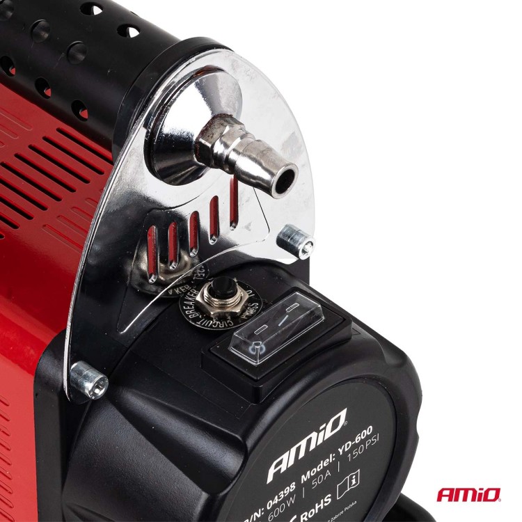 Amio – Κομπρεσέρ Αέρα Αυτοκινήτου Heavy Duty ACOMP-24 12V 600W 160l/min έως 10bar με Βαλίτσα & Ακροφύσια για Γρήγορο Φούσκωμα – 1 Τεμ. (04398/AM) Amio – Κομπρεσέρ Αέρα Αυτοκινήτου Heavy Duty ACOMP-24 12V 600W 160l/min έως 10bar με Βαλίτσα & Ακροφύσια για Γρήγορο Φούσκωμα – 1 Τεμ. (04398/AM)