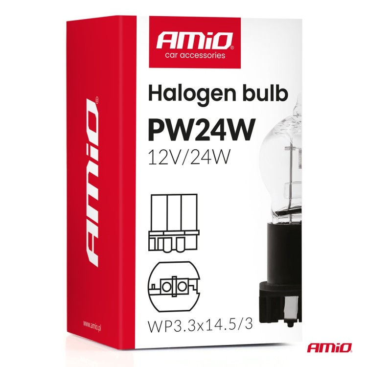 Amio - Λάμπα Αλογόνου PW24W 12V 24W Βάση WP3.3x14.5-3 για Φώτα Ημέρας (DRL) & Θέσης - 1 τεμ.(04409/AM) Amio - Λάμπα Αλογόνου PW24W 12V 24W Βάση WP3.3x14.5-3 για Φώτα Ημέρας (DRL) & Θέσης - 1 τεμ.(04409/AM)