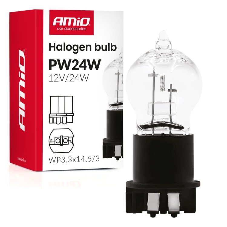 Amio - Λάμπα Αλογόνου PW24W 12V 24W Βάση WP3.3x14.5-3 για Φώτα Ημέρας (DRL) & Θέσης - 1 τεμ.(04409/AM) Amio - Λάμπα Αλογόνου PW24W 12V 24W Βάση WP3.3x14.5-3 για Φώτα Ημέρας (DRL) & Θέσης - 1 τεμ.(04409/AM)