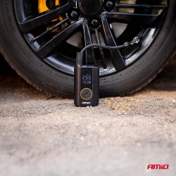 Amio - Φορητός Αεροσυμπιεστής Μπαταρίας ACOMP-25 40W έως 10 bar με Οθόνη LED & Φακό – USB-C - 1 Τεμ. (04414/AM)