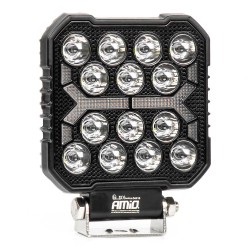 Amio - LED Λάμπα Εργασίας 42W 4200lm 6500K με Προειδοποιητικό Φως (Λευκό + Κίτρινο) – 9–36V Spot Αλουμινένια - 1 τεμ. - (04418/AM)