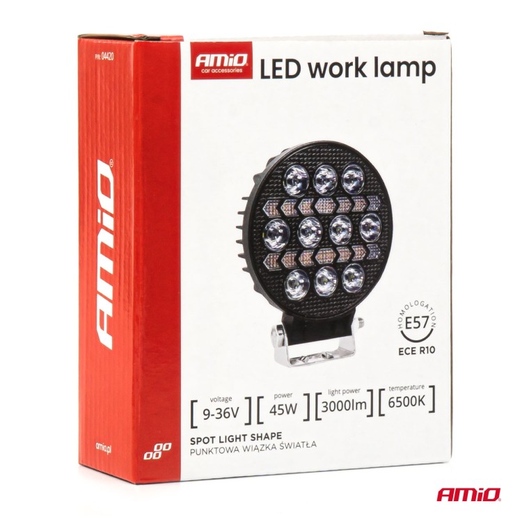 Amio - Προβολέας Εργασίας LED AWL76 45W 3000lm 6500K με Λευκό + Κίτρινο φώς προειδοποίησης 9/36V - 1 τεμ. (04420/AM) Amio - Προβολέας Εργασίας LED AWL76 45W 3000lm 6500K με Λευκό + Κίτρινο φώς προειδοποίησης 9/36V - 1 τεμ. (04420/AM)