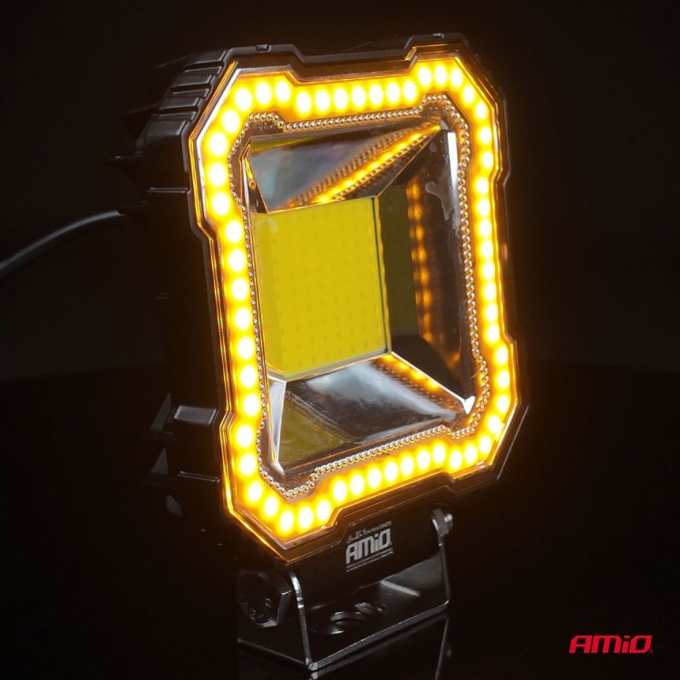 Amio - Προβολέας Εργασίας LED AWL82 FLOOD 48W 3600lm 6500K με σταθερή Κίτρινη LED μπάρα – 9–36V - 1 τεμ. (04426/AM) Amio - Προβολέας Εργασίας LED AWL82 FLOOD 48W 3600lm 6500K με σταθερή Κίτρινη LED μπάρα – 9–36V - 1 τεμ. (04426/AM)