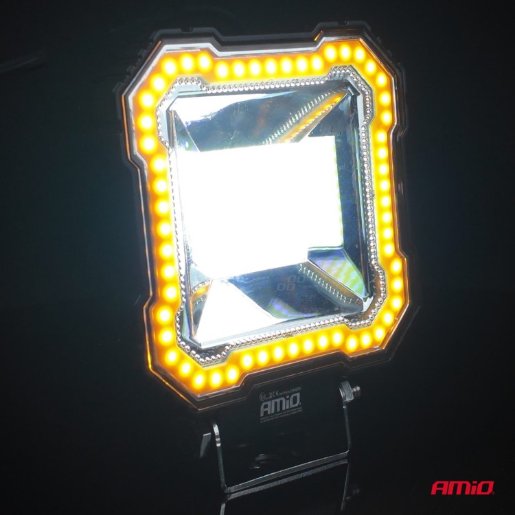 Amio - Προβολέας Εργασίας LED AWL82 FLOOD 48W 3600lm 6500K με σταθερή Κίτρινη LED μπάρα – 9–36V - 1 τεμ. (04426/AM) Amio - Προβολέας Εργασίας LED AWL82 FLOOD 48W 3600lm 6500K με σταθερή Κίτρινη LED μπάρα – 9–36V - 1 τεμ. (04426/AM)