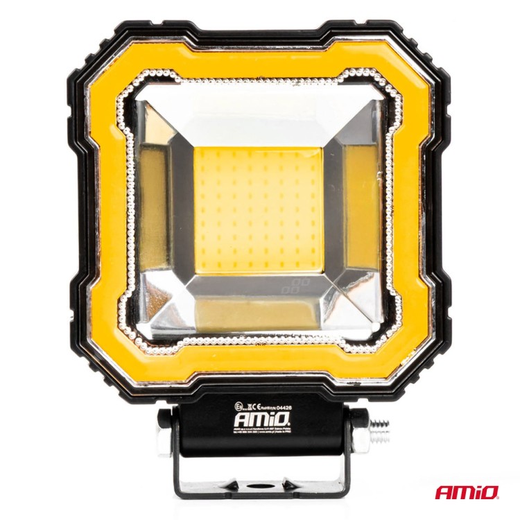 Amio - Προβολέας Εργασίας LED AWL82 FLOOD 48W 3600lm 6500K με σταθερή Κίτρινη LED μπάρα – 9–36V - 1 τεμ. (04426/AM) Amio - Προβολέας Εργασίας LED AWL82 FLOOD 48W 3600lm 6500K με σταθερή Κίτρινη LED μπάρα – 9–36V - 1 τεμ. (04426/AM)