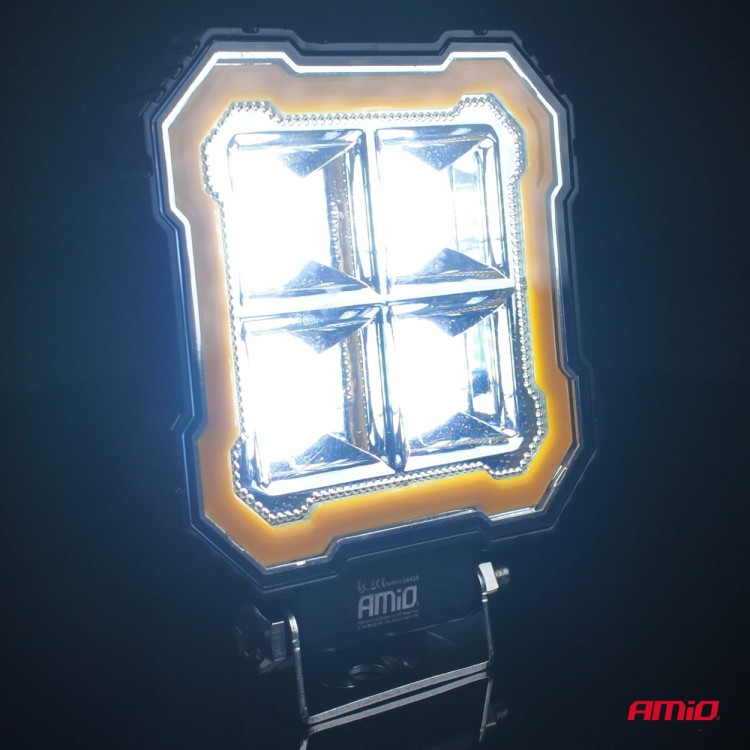 Amio - Προβολέας Εργασίας LED AWL84 FLOOD 48W 4800lm 6500K με σταθερή Κίτρινη LED μπάρα – 9–36V - 1 τεμ. (04428/AM) Amio - Προβολέας Εργασίας LED AWL84 FLOOD 48W 4800lm 6500K με σταθερή Κίτρινη LED μπάρα – 9–36V - 1 τεμ. (04428/AM)