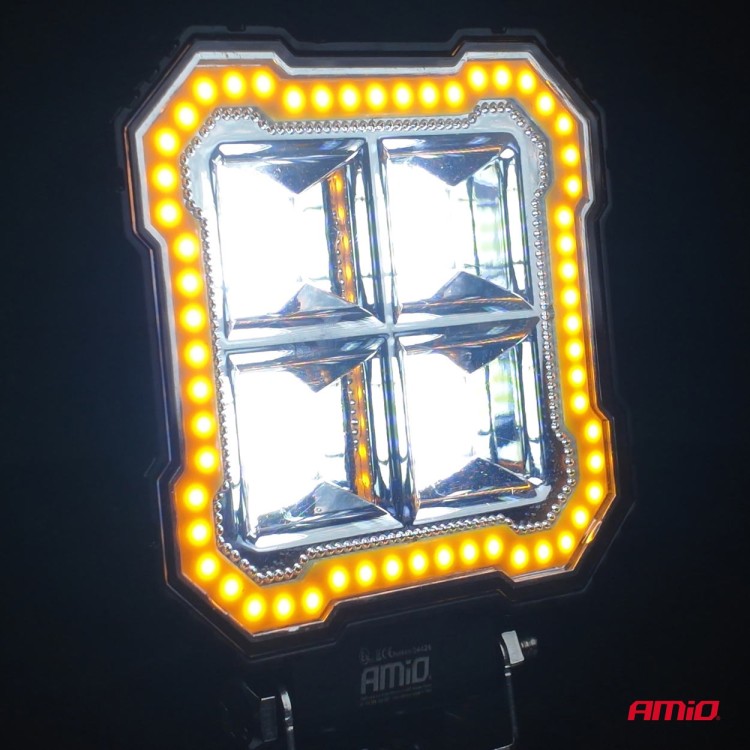 Amio - Προβολέας Εργασίας LED AWL84 FLOOD 48W 4800lm 6500K με σταθερή Κίτρινη LED μπάρα – 9–36V - 1 τεμ. (04428/AM) Amio - Προβολέας Εργασίας LED AWL84 FLOOD 48W 4800lm 6500K με σταθερή Κίτρινη LED μπάρα – 9–36V - 1 τεμ. (04428/AM)