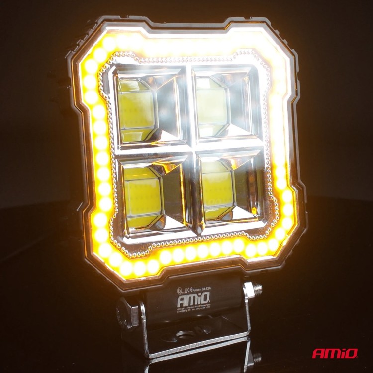Amio - Προβολέας Εργασίας LED AWL84 FLOOD 48W 4800lm 6500K με σταθερή Κίτρινη LED μπάρα – 9–36V - 1 τεμ. (04428/AM) Amio - Προβολέας Εργασίας LED AWL84 FLOOD 48W 4800lm 6500K με σταθερή Κίτρινη LED μπάρα – 9–36V - 1 τεμ. (04428/AM)