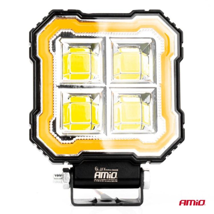 Amio - Προβολέας Εργασίας LED AWL84 FLOOD 48W 4800lm 6500K με σταθερή Κίτρινη LED μπάρα – 9–36V - 1 τεμ. (04428/AM) Amio - Προβολέας Εργασίας LED AWL84 FLOOD 48W 4800lm 6500K με σταθερή Κίτρινη LED μπάρα – 9–36V - 1 τεμ. (04428/AM)