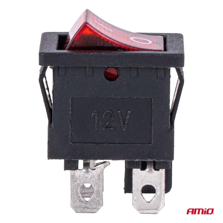 Amio - Διακόπτης Rocker 12/24V 20A με Κόκκινο Φωτισμό – Για Οχήματα & Βιομηχανικές Εφαρμογές - 1 τεμ. (04440/AM) Amio - Διακόπτης Rocker 12/24V 20A με Κόκκινο Φωτισμό – Για Οχήματα & Βιομηχανικές Εφαρμογές - 1 τεμ. (04440/AM)