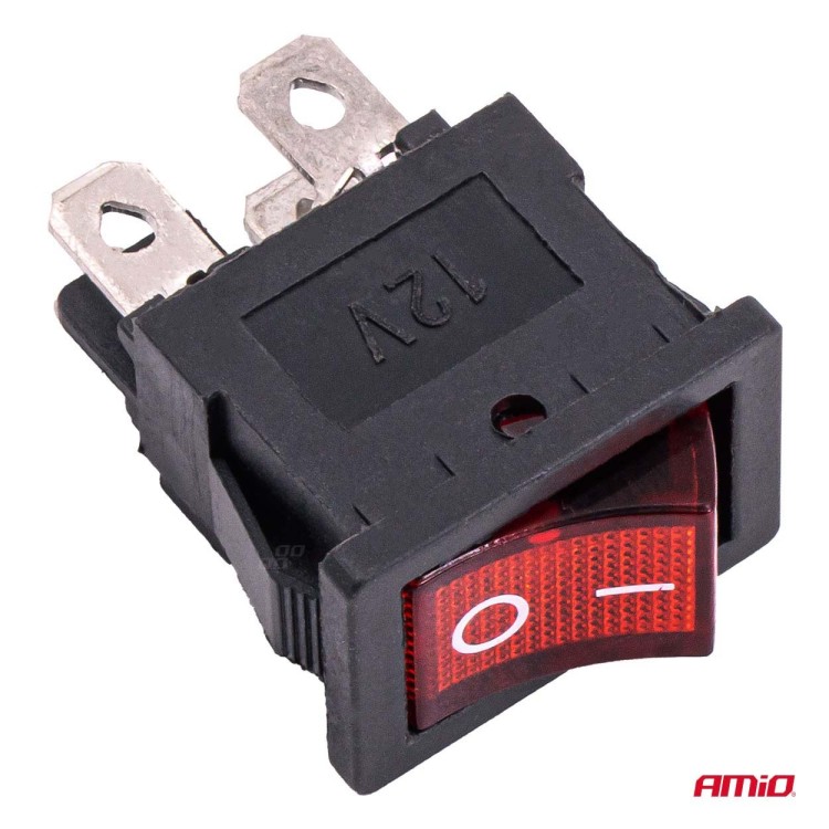 Amio - Διακόπτης Rocker 12/24V 20A με Κόκκινο Φωτισμό – Για Οχήματα & Βιομηχανικές Εφαρμογές - 1 τεμ. (04440/AM) Amio - Διακόπτης Rocker 12/24V 20A με Κόκκινο Φωτισμό – Για Οχήματα & Βιομηχανικές Εφαρμογές - 1 τεμ. (04440/AM)