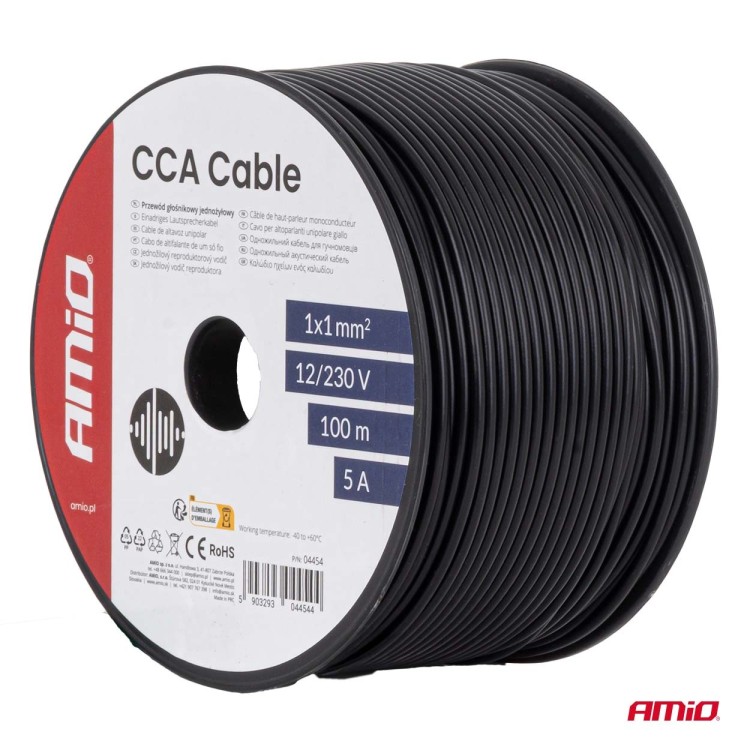 Amio Μονόκλωνο Καλώδιο Εγκατάστασης CCA 1×1mm² 100m – 12/230V 1 τεμ. (04454/AM) Amio Μονόκλωνο Καλώδιο Εγκατάστασης CCA 1×1mm² 100m – 12/230V 1 τεμ. (04454/AM)