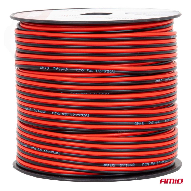 Amio - Δίδυμο Καλώδιο Ηχείων CCA 2×1mm² 100m - 1 τεμ. (04458/AM) Amio - Δίδυμο Καλώδιο Ηχείων CCA 2×1mm² 100m - 1 τεμ. (04458/AM)