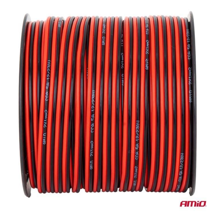 Amio - Δίδυμο Καλώδιο Ηχείων CCA 2×1mm² 100m - 1 τεμ. (04458/AM) Amio - Δίδυμο Καλώδιο Ηχείων CCA 2×1mm² 100m - 1 τεμ. (04458/AM)