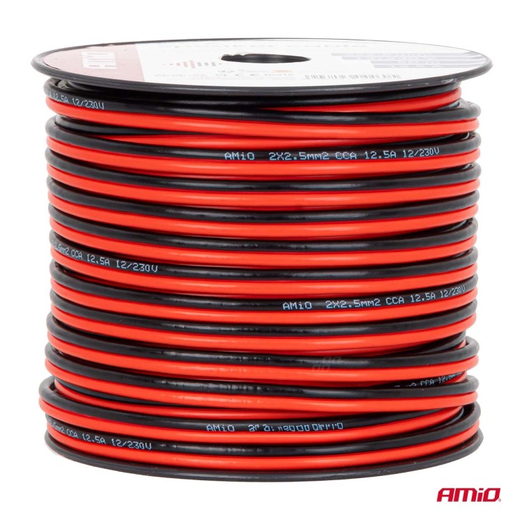 Amio - Δίδυμο Καλώδιο CCA 2×2,5mm² 50m - 1 τεμ. (04460/AM) Amio - Δίδυμο Καλώδιο CCA 2×2,5mm² 50m - 1 τεμ. (04460/AM)