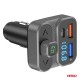 Amio - FM Transmitter Αναπτήρα τύπου FMT02 τάση λειτουργίας 12-24V με 2xUSB Type-A και 1xUSB Type-C για Επιβατικά Αυτοκίνητα και Φορτηγά - 1 τεμ. (04649/AM)