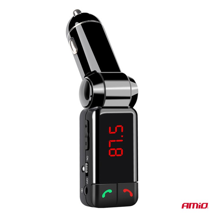 Amio - FM Transmitter Αναπτήρα τύπου FMT03 τάση λειτουργίας 12-24V με 2xUSB Type-A και Bluetooth για Επιβατικά Αυτοκίνητα και Φορτηγά - 1 τεμ. (04650/AM) Amio - FM Transmitter Αναπτήρα τύπου FMT03 τάση λειτουργίας 12-24V με 2xUSB Type-A και Bluetooth για Επιβατικά Αυτοκίνητα και Φορτηγά - 1 τεμ. (04650/AM)